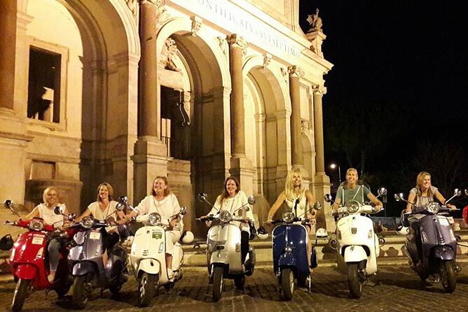 Romantic Vespa Tour of Rome by Night With Hotel Pick-Up and Drop-Off