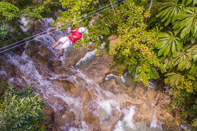 Falls Flyer Zipline and Dunns River Falls Adventure Tour From Negril