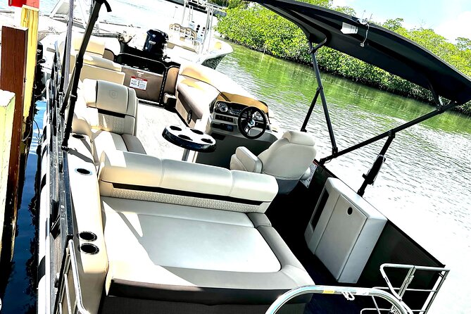 Full Day Premium 24ft Pontoon Boat With Cozy Lounge Upgrades