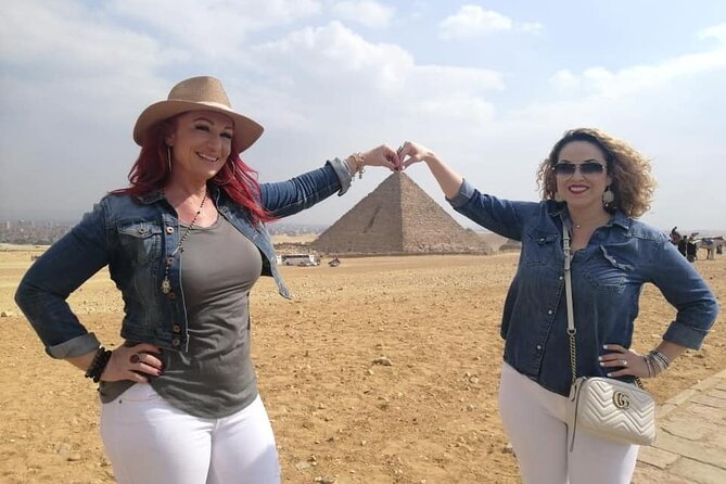 Giza Pyramids Sphinx Valley Temple With Camera Photographer