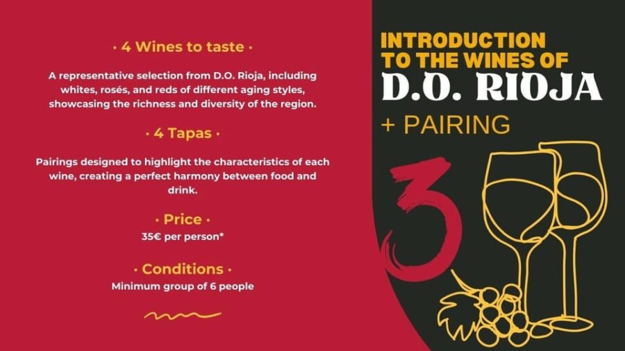 Tasting Introduction to Wines of D.O. Rioja + Pairing - Event Overview