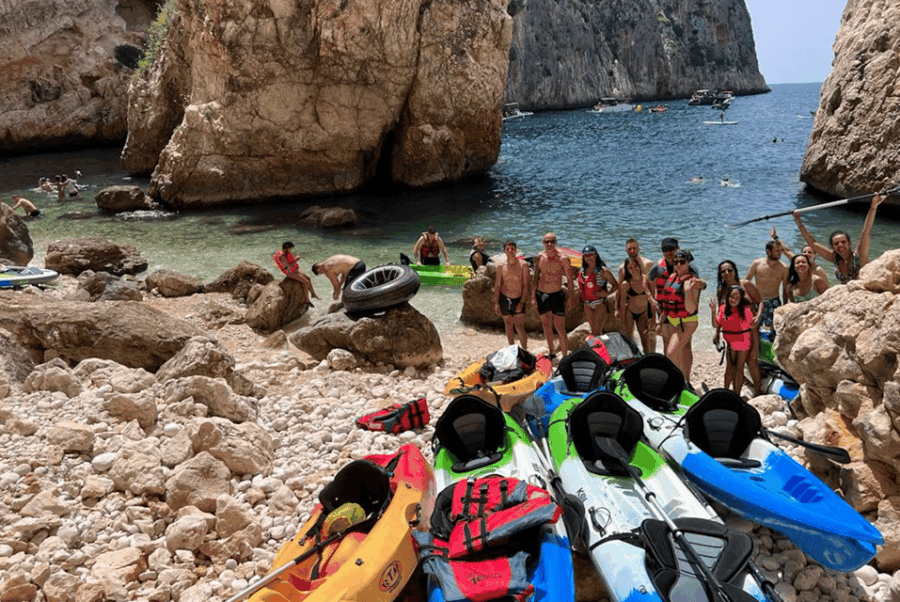 Kayak Route in Granadella Javea Cave Llop Marí, Cala En Caló