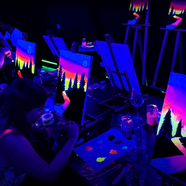 Barcelona: Fluorescent Painting Workshop With Wine and Creativity - Activity Overview