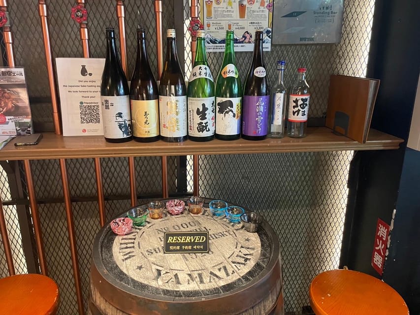 Casual Japanese Sake Tasting and Snack Experience, Kabukicho