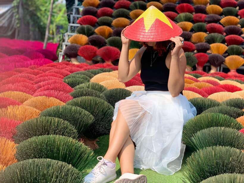 From Hanoi: Incense Village, Conical Hat and HaThai Art Tour