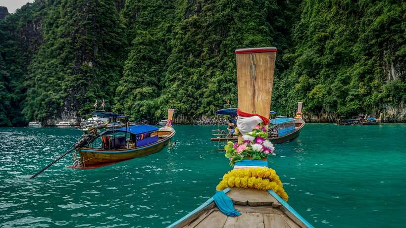 From Phi Phi: Half Day Longtail Boat Tour to Maya Bay