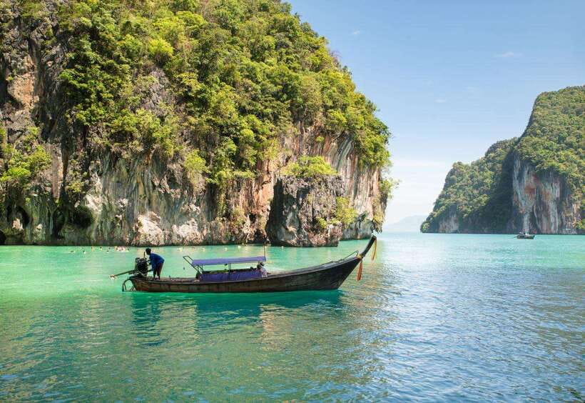 From Phi Phi Islands: Phi Phi, Maya Area by Longtail Boat