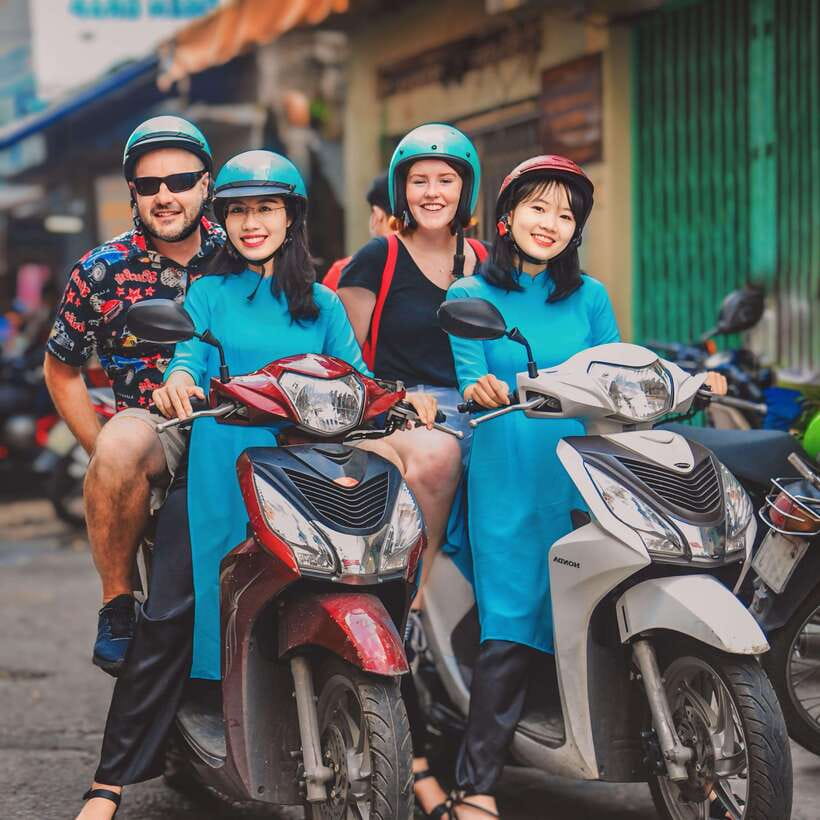 Saigon: Michelin Guide Food Tour With Ao Dai Female Riders