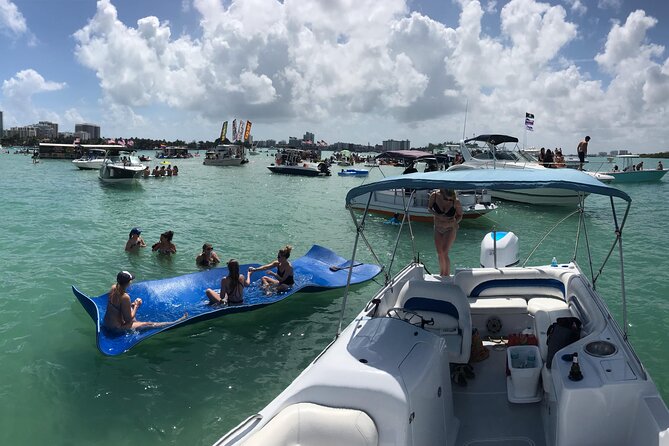 Cruise on a 21 Luxury Deck Boat Choice of Tour Sandbars Watermat - Inclusions