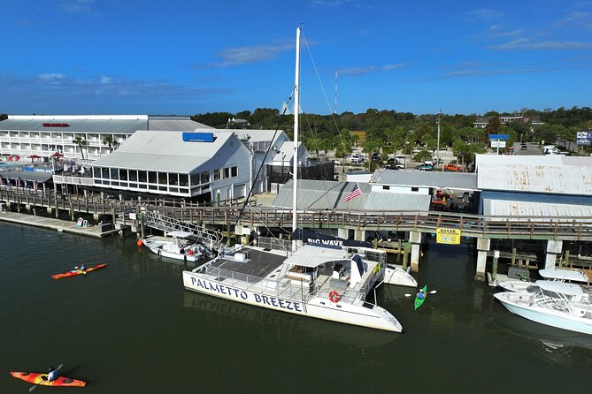 Morning Charleston Harbor Sail Lux Catamaran Shade and Seating - Comfort and Convenience on Board