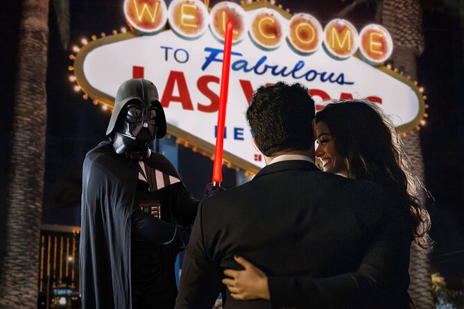 Movie Themed Wedding or Vow Renewal at Las Vegas Sign - Sin City Hangover Debauchery