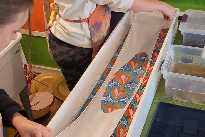Marbled Silk Scarf, Trucker Hat, Sketchbook or 4 Pieces of Paper - Booking Information