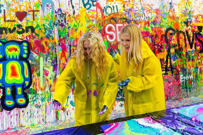 Private Shooting and Spinning Painting Class Review - Group Size and Canvas Details
