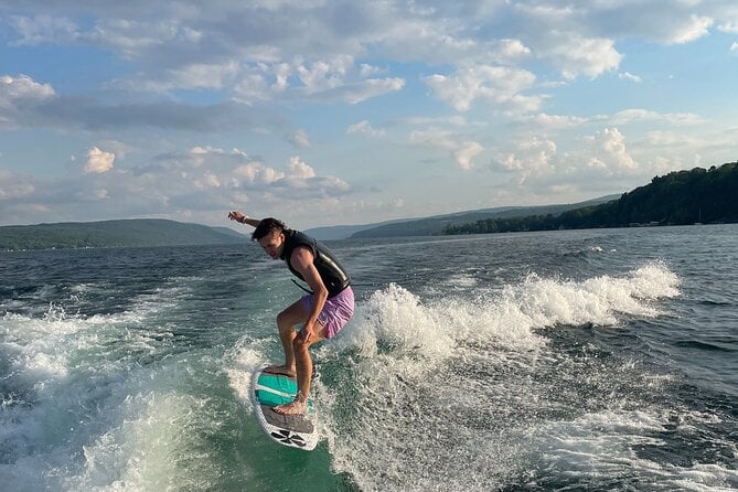 Wake Surfing on a Luxury Captained Cruise in Canandaigua - Schedule and Availability