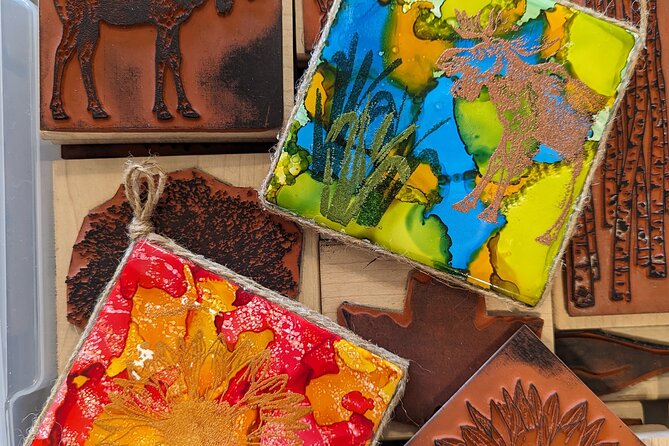 Embossed Alcohol Ink Tile in Estes Park - Inclusive Experience