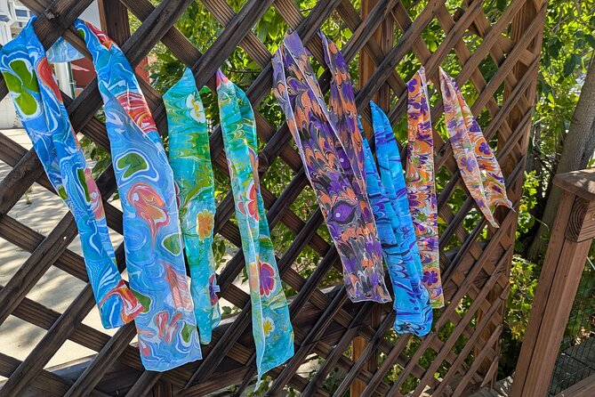 Marbled Silk Scarf, Trucker Hat, Sketchbook or 4 Pieces of Paper - Creative Process
