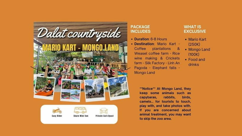 Dalat: Mario kart - Mongo Land - Countryside Tour - How the Tour Is Structured