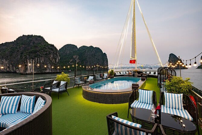 The Best 5 Star Halong Bay Cruise with Buffet,pool, Sunset Party - Optional Kayaking and Luon Cave